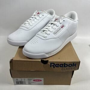 REEBOK Sneakers Womens 8 Wide D Princess Classic Faux Leather Lace Up White NEW